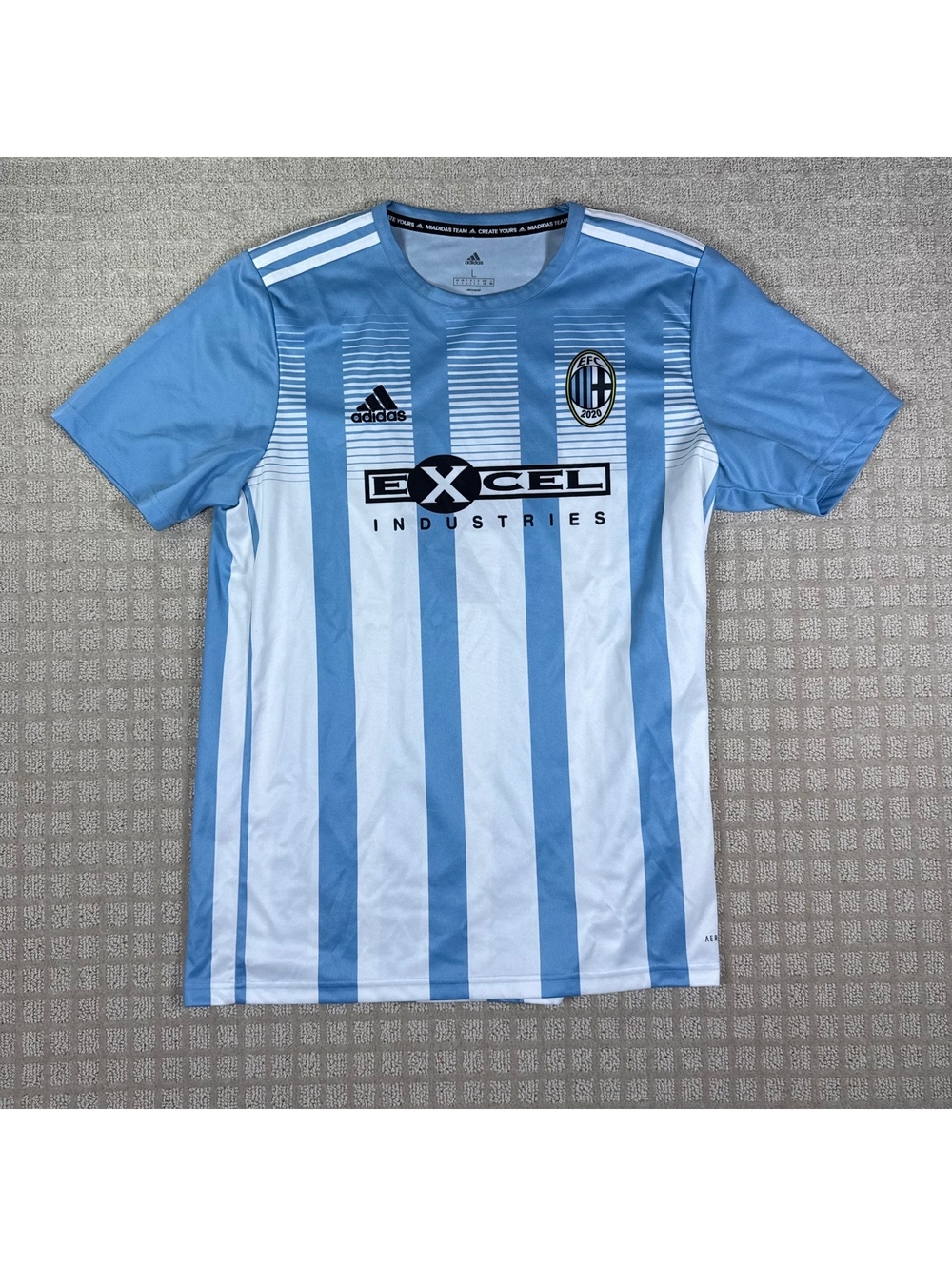 adidas EFC striped soccer jersey large - Picture 1 of 8